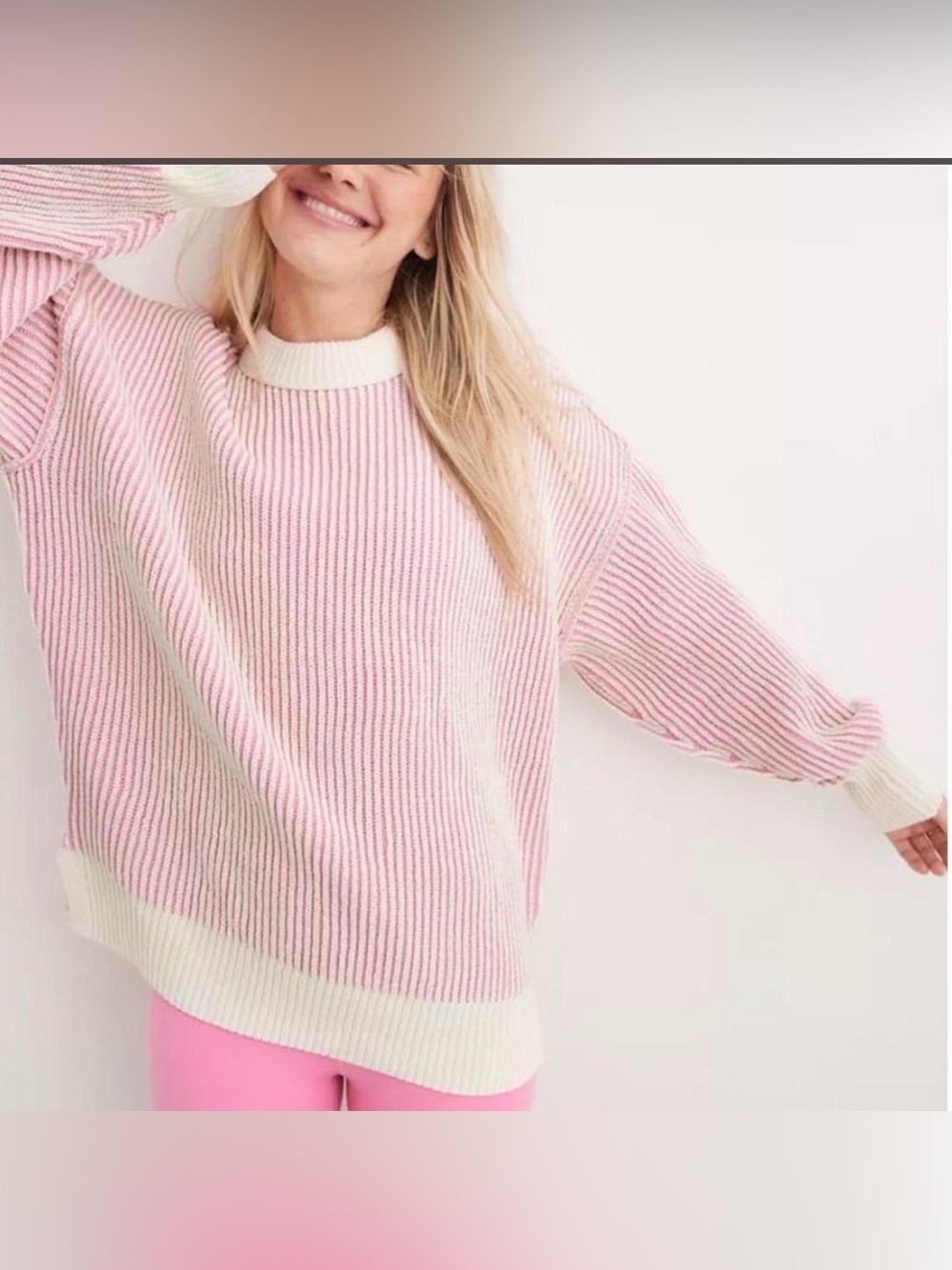 aerie Beyond Chenille Pink Sweater Size XXS NWT